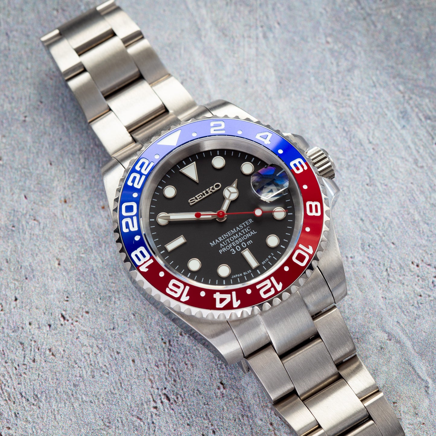 Seiko Mod Pepsi Submariner Watch