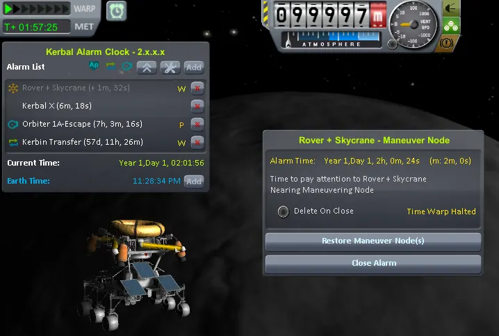 Kerbal Alarm Clock - Mod para Kerbal Space Program