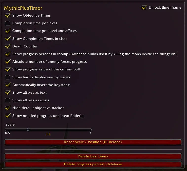 Mythic Plus Timer - Mod para World of Warcraft