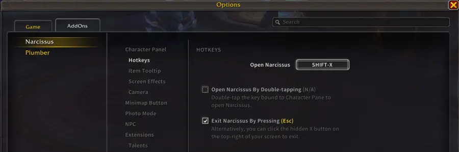 Narcissus - Mod para World of Warcraft