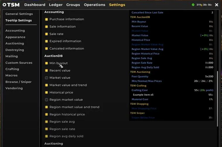 TradeSkillMaster - Mod para World of Warcraft